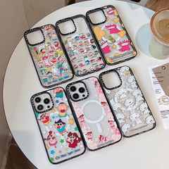 蠟筆小新適用蘋果iPhone15ProMax磁吸手機殼13潮牌12無線充14pro