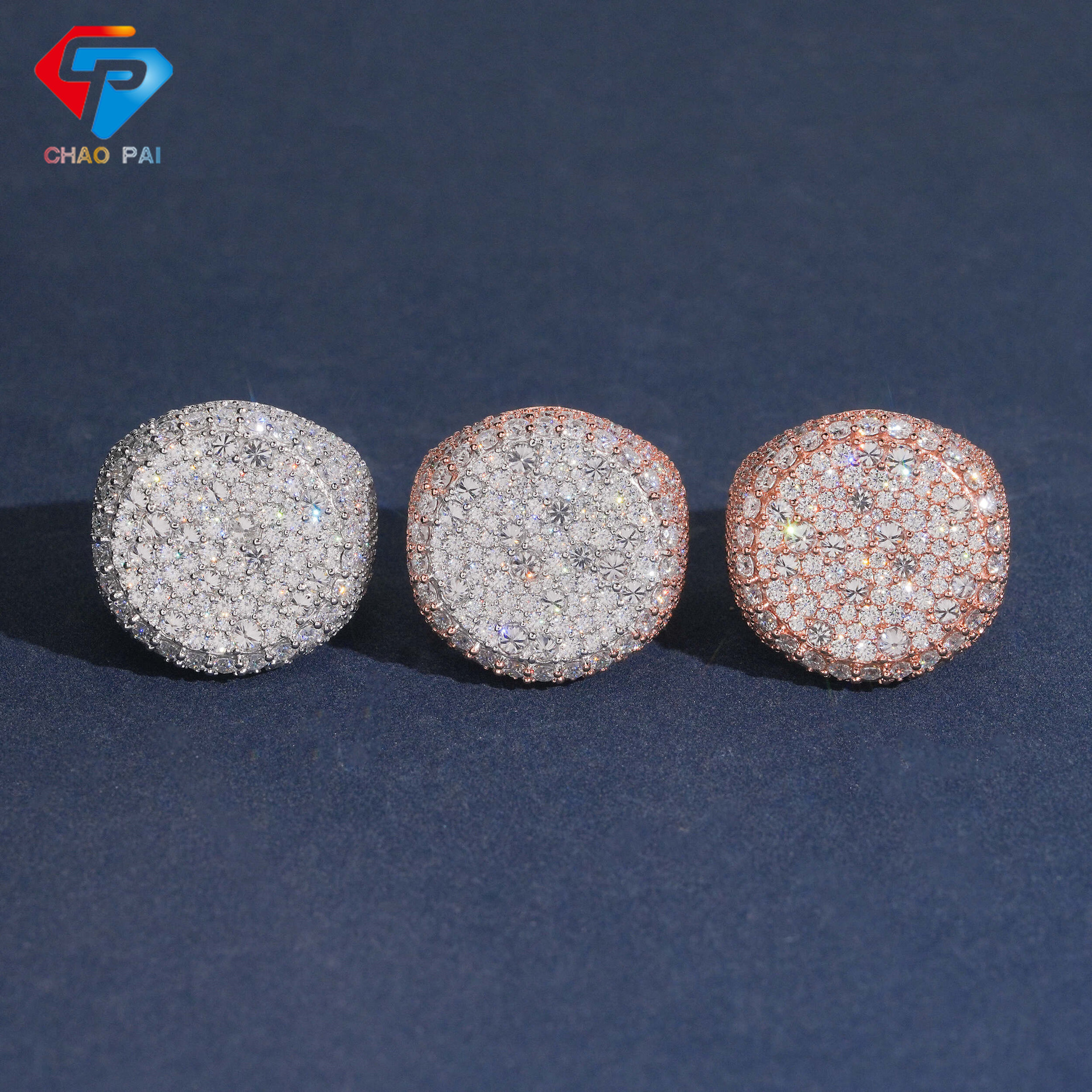 Hip Hop Inverted Setting Technique Ring For Men And Women 925 Sterling Silver VVS Moissanite_voghion.com