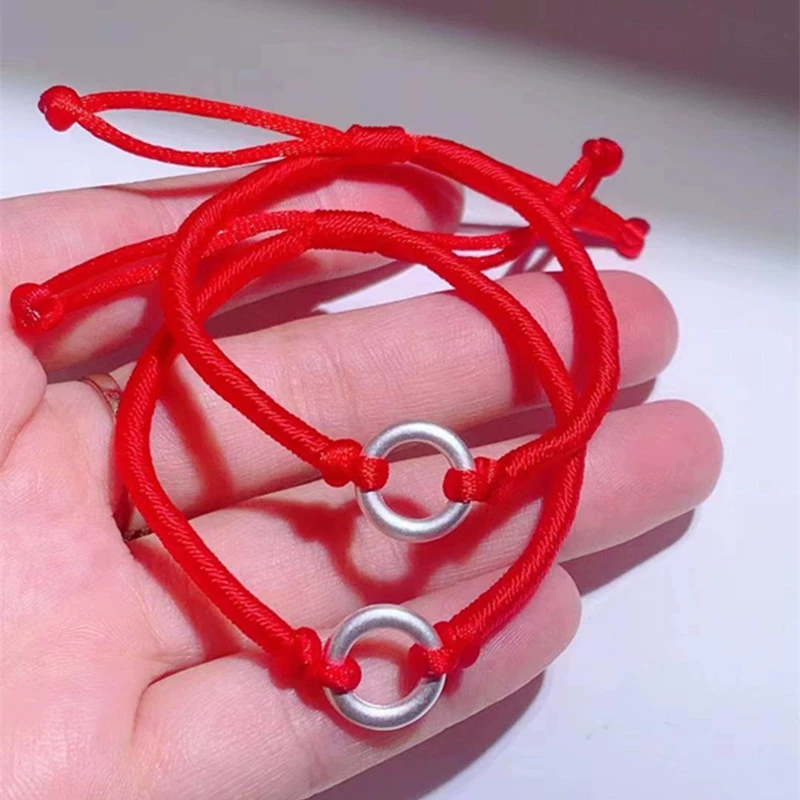 Защитный амулет, пряжка, красный шнур bracelet вручную, украшение, серебряный браслет, серебро 99 образец, для любимого, подарок на день рождения