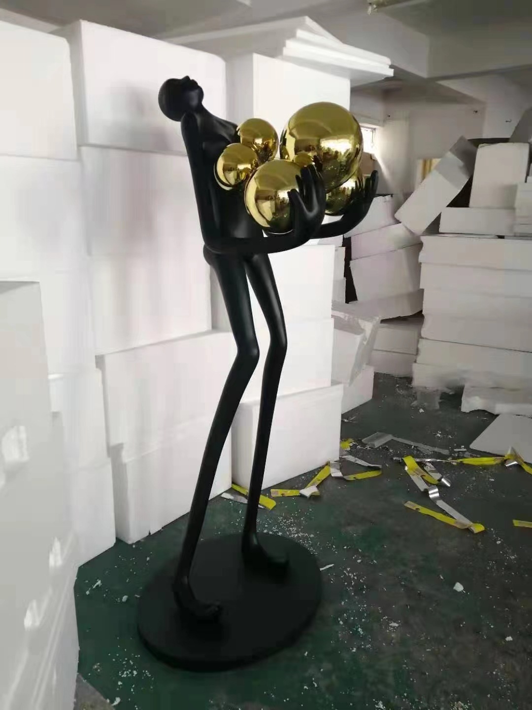 Estatuas de arte retratos modernos con lámparas de suelo para hogares, ventanas de exposición, obras de arte de gran tamaño, lámparas decorativas