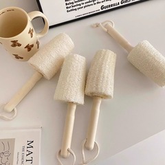 【新人立減5元】実木柄糸瓜絡洗杯ブラシ吊り下げ式長柄カップブラシ家庭用油をつけない鍋ブラシ