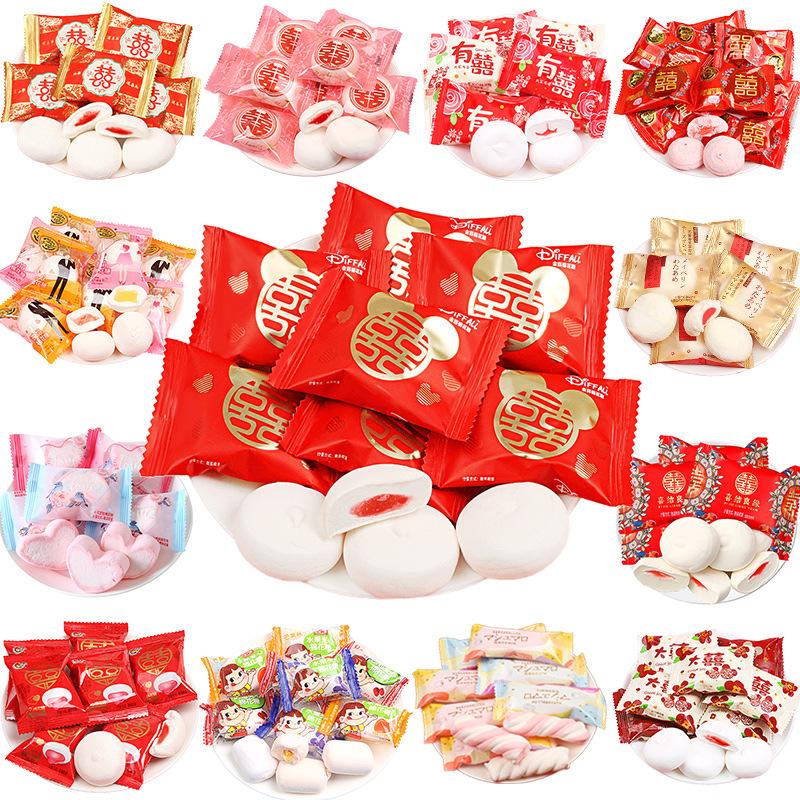 阿q熊夾心棉花糖軟糖 徐福記糖果不二家網紅爆漿棉花糖喜糖批發