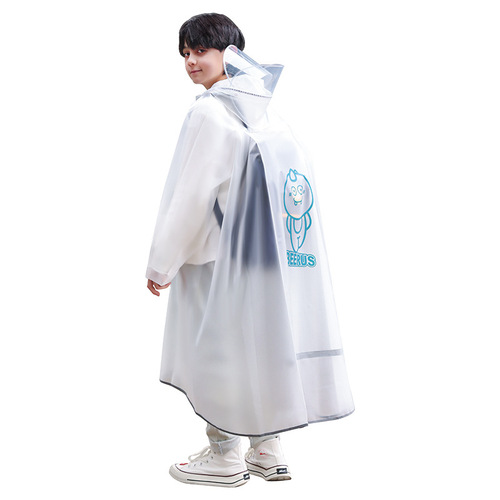 Mumeng children's raincoat, boys and girls, students go to school with schoolbags, poncho, long full body, medium and large children's rainproof clothing