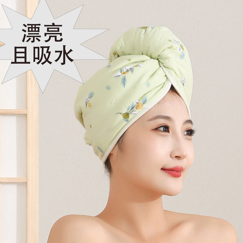 新しいサンゴの毛のプリントのシャワーの帽子の強い吸水の速乾は頭巾の女性を拭きます。タオルの家庭用メーカーの卸売りをしません。|undefined