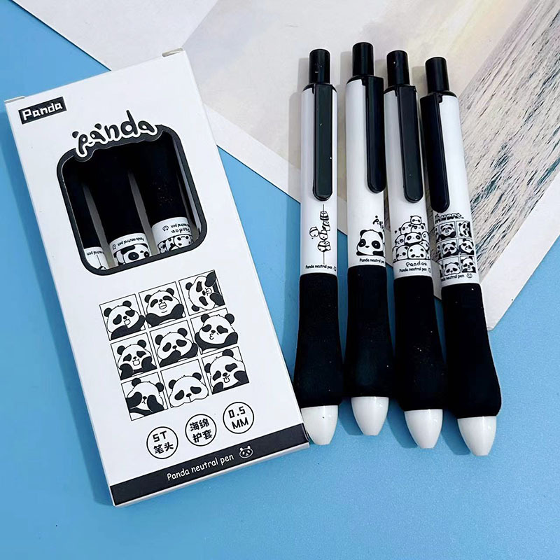 Bolígrafo de genero panda blanco y negro 1 caja (4 piezas)