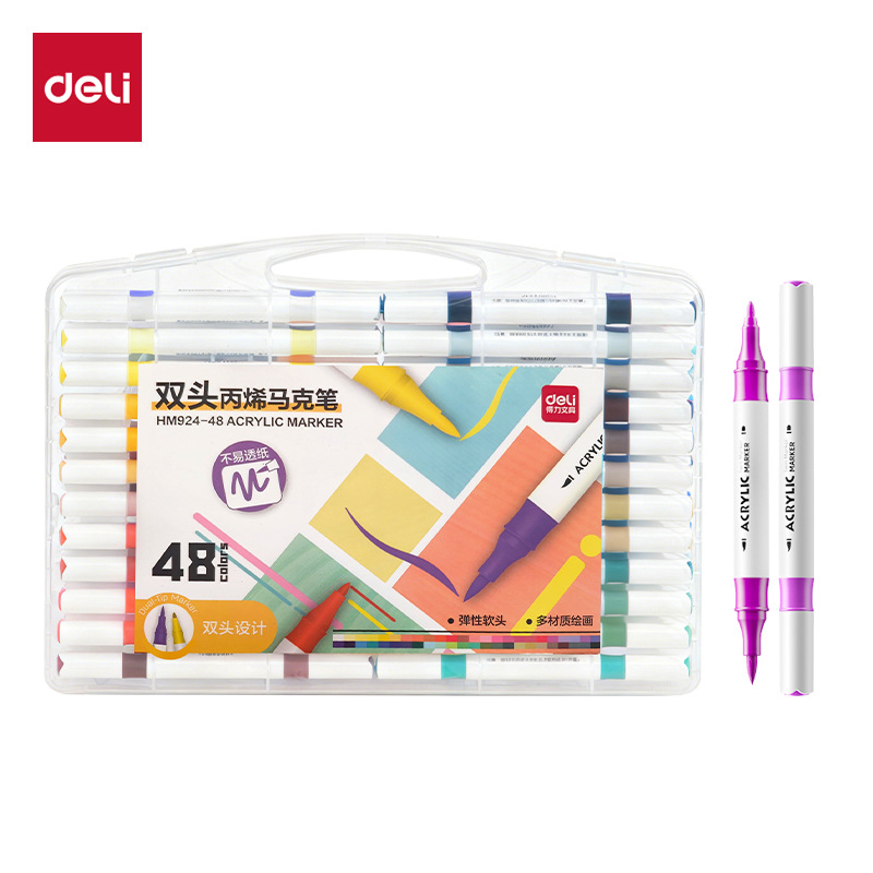 Délix HM924 - 24 / 36 color doble cabeza acrílico marcador de tinta suave color rico graffiti pincel