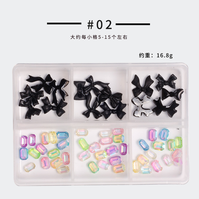 Joyas de manicura de resina híbrida japonesa 3D estereoscópica de cinco pétalos Aurora Xiangshan Camellia caja de 6 cuadros