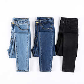 跨境电商订做牛仔裤按需打样ODM/oem高品质紧身铅笔裤女式牛仔裤