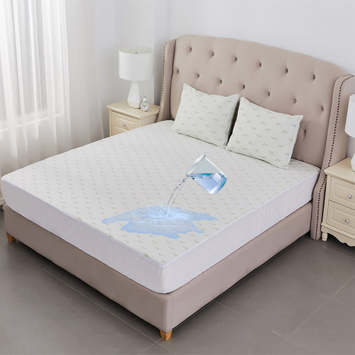 Amazon Wish Bamboo Fiber Air Layer Mattress Cover Waterproof Bed Skirt Filled Thick Mattress Cover Bed Sheet Wholesale