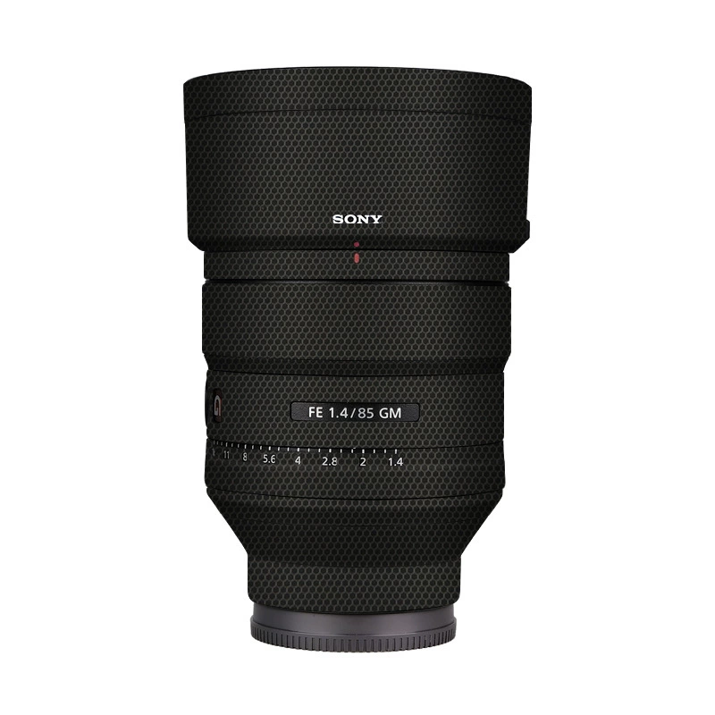 Защитная пленка для объектива Sony 85F1.4 GM первого поколения, 85-1.4, матовый кожаный узор, карбоновый мат