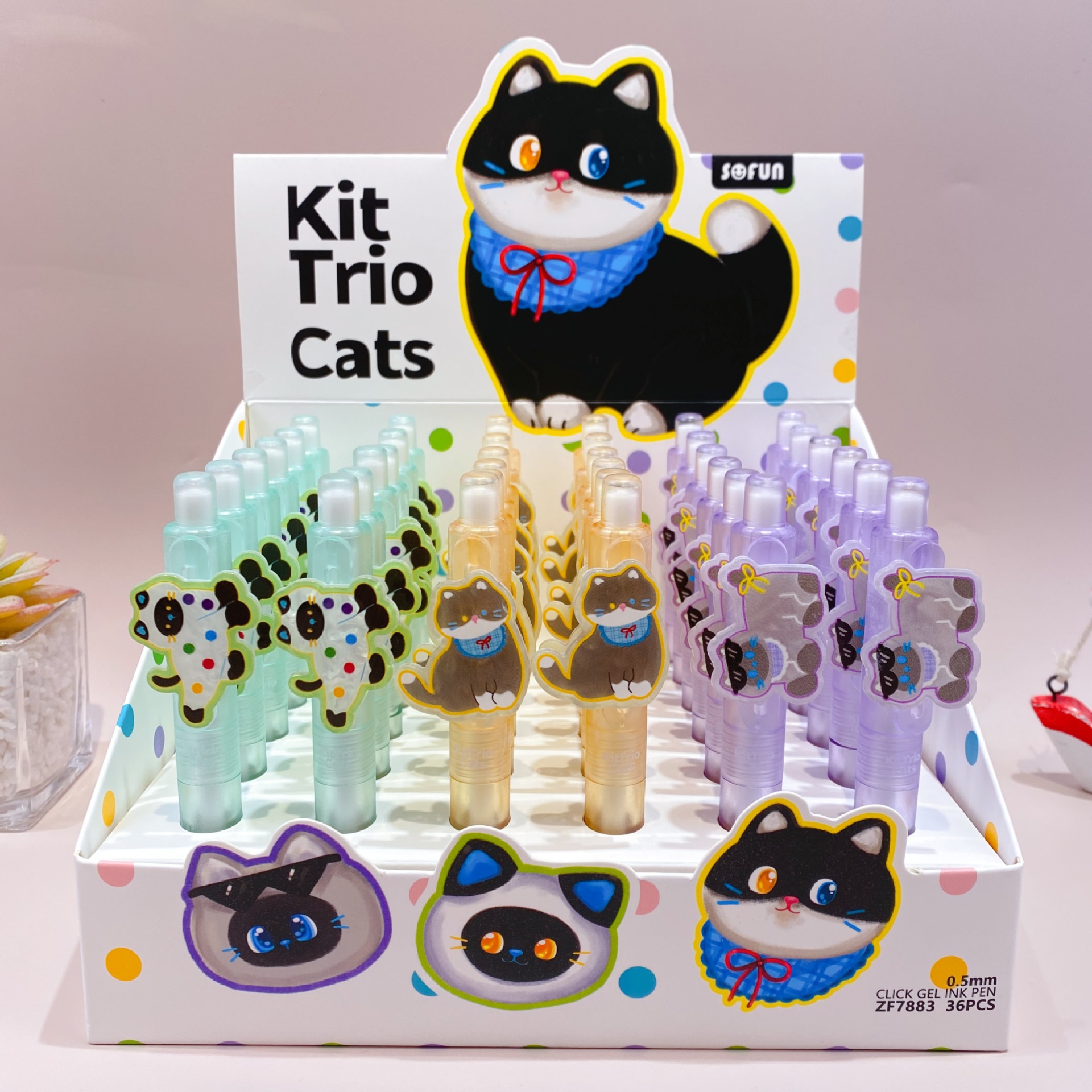 New Style Chubby Cat Retractable Gel Pen Cute Cartoon High-Value Design Signature Pen Black Water-Based Pen