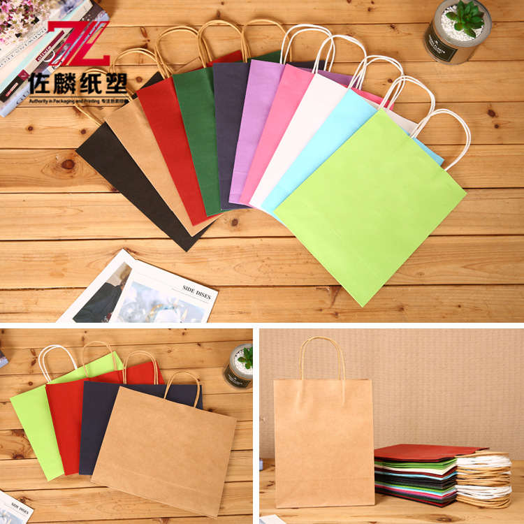 礼品牛皮纸袋手提袋 外卖奶茶打包袋包装袋服装店袋子加工印logo
