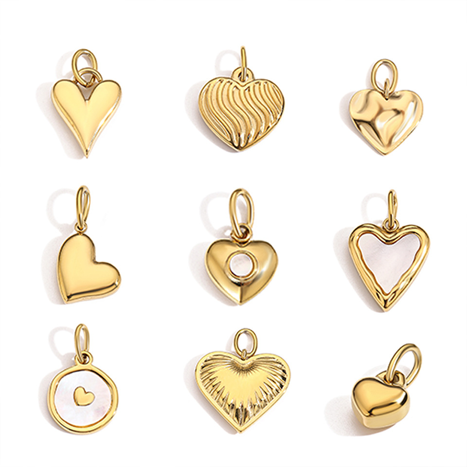 Pendant Jewelry Making Type 1 Piece 316L Stainless Steel  Ion Plating (IP) Real Gold Plated Heart Shape Heart Shape Pendant DIY Jewelry Accessories