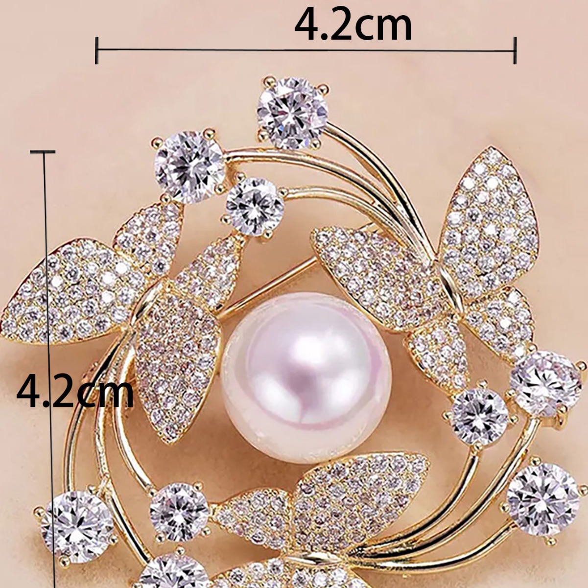 Perla mariposa voladora Garland broche nicho de gama alta todo fósforo Perla ramillete temperamento mujeres pin traje Accesorios image 5