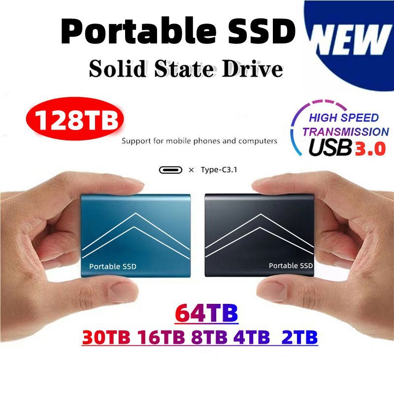 Cross-Border Export Mini Mobile Solid State Drive 500G-16Tb Usb3.1 High-Speed Transmission Mobile Hard Drive