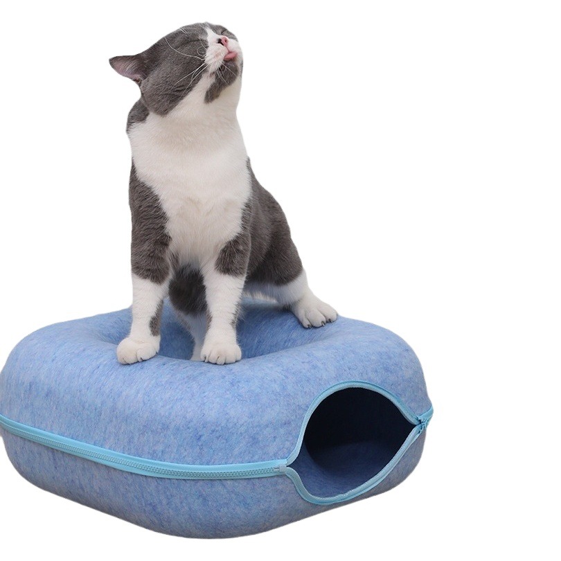 Cama gatos donut, lavable, semicerrado