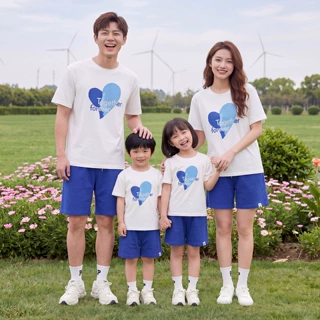夏季纯棉亲子装短袖2026新款儿童t恤幼儿园小学生毕业班服活动服