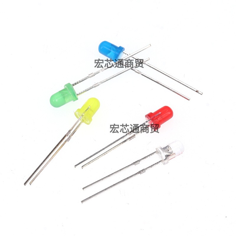 3mm 5mmled light emitting diode super bright round head lamp beads White Red Purple Yellow Blue emerald green F3 5 straight plug
