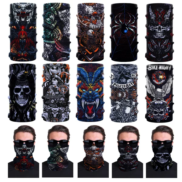 Seamless motorcycle summer cooling headscarf, driving arm sleeves, motorcycle sports riding face towel