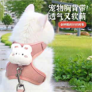 In-Stock Cat Leash for Outdoor Use to Prevent Escape, Harness-Style Vest Leash for Cats