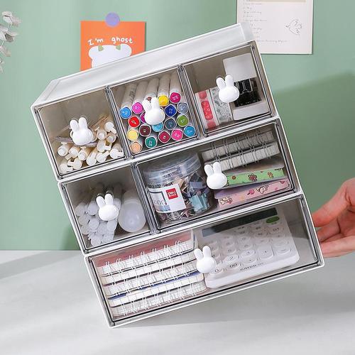 Stationery storage box desktop student ins multi-grid drawer pen holder cabinet office tape hair accessories small sundries