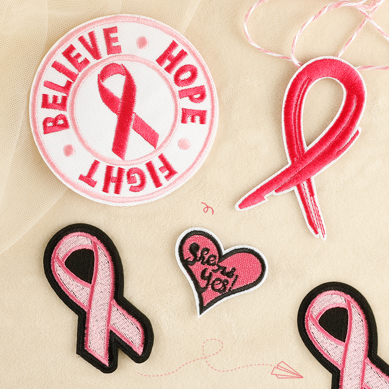 保护女性患者丝带蝴蝶结DIY补丁贴服装辅料刺绣贴布标patch布贴