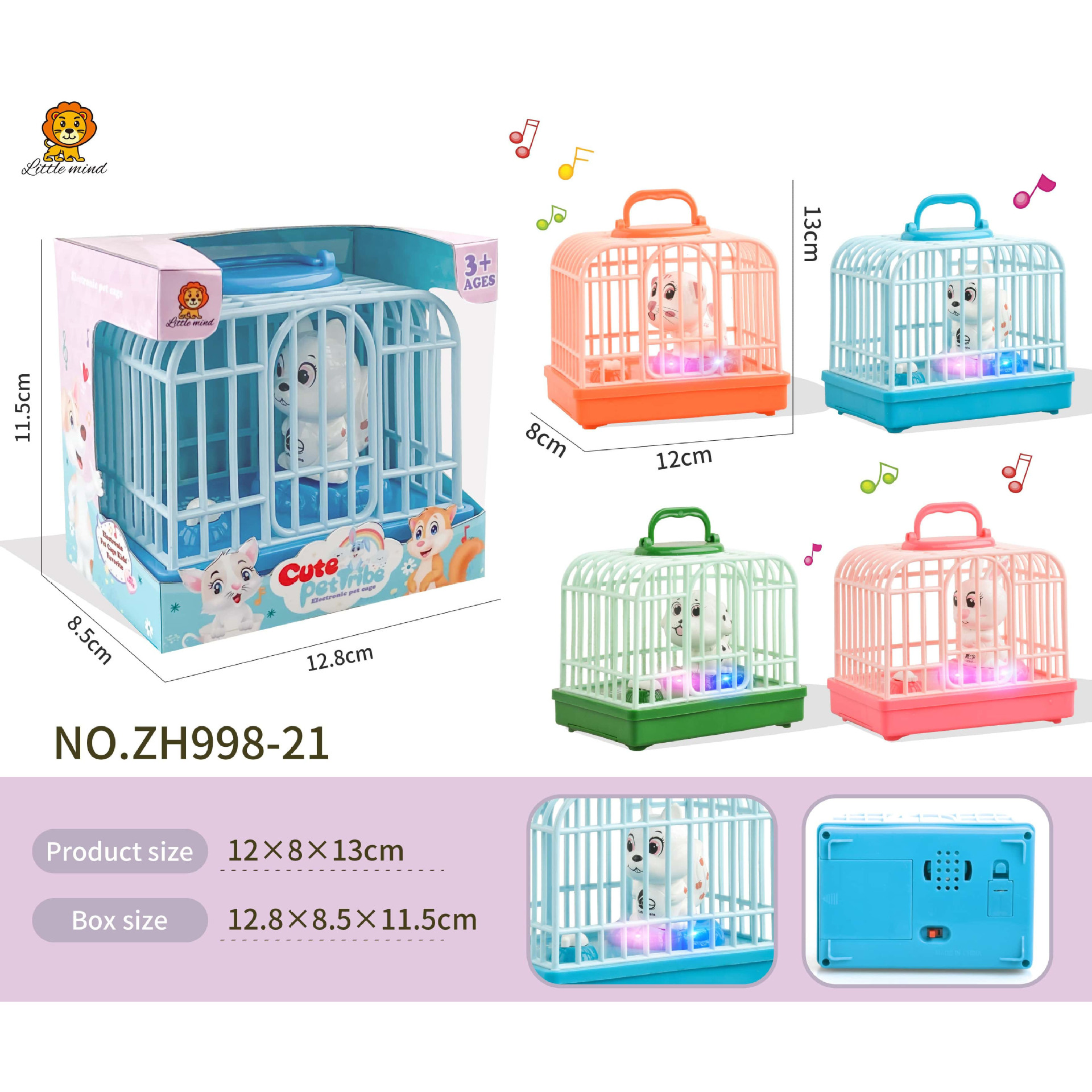 Jaula de Pájaros de Simulación con Control de Voz, Plástico, Sonido y Luz, para Niños