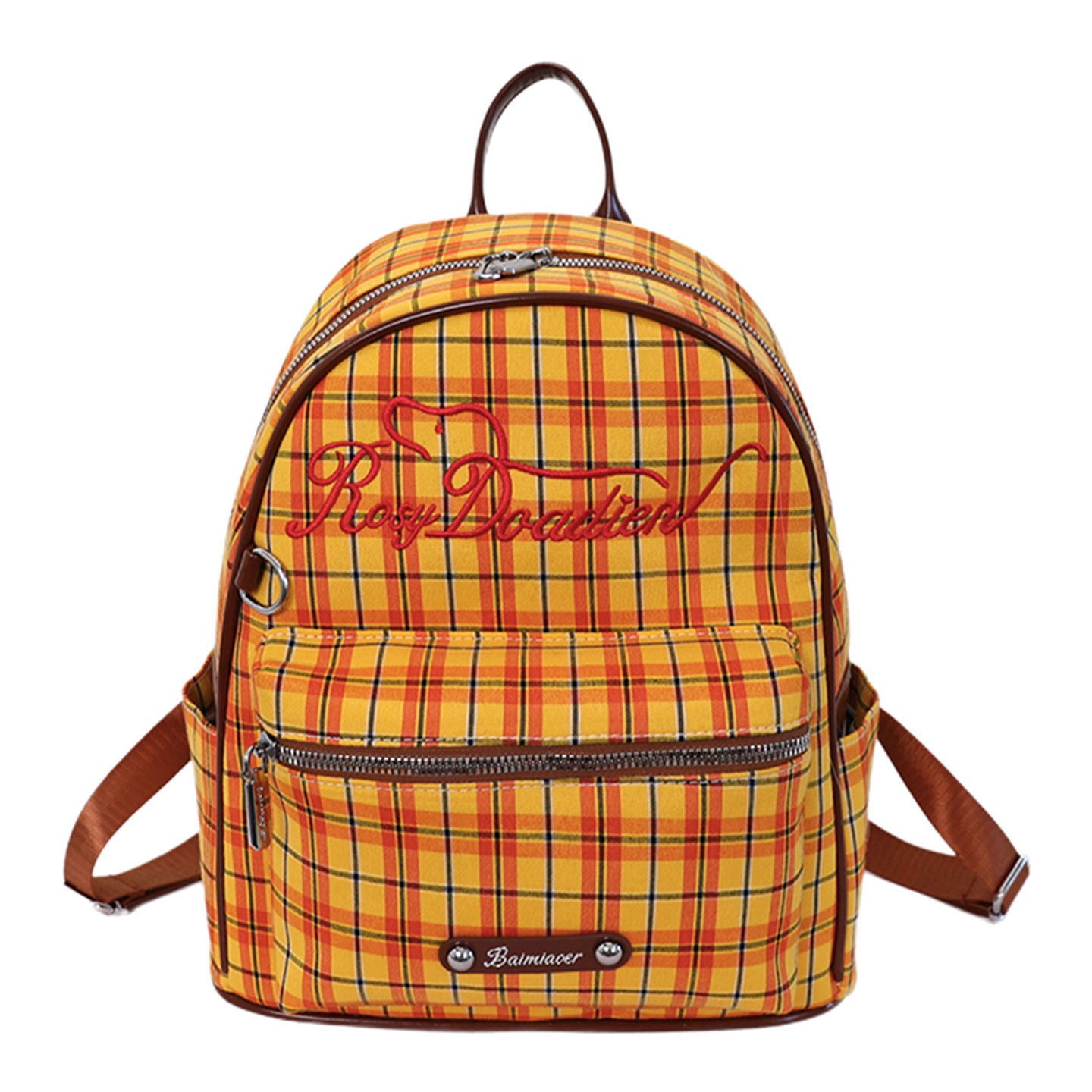 Mujeres de viaje nueva mochila de estilo cuadrado, mochila bordada de moda para niñas 2026 no letras mochila de estudiantes