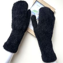 手套包仔女冬季可爱横机保暖高颜值防冻骑车仿貂毛韩版长罗口包指