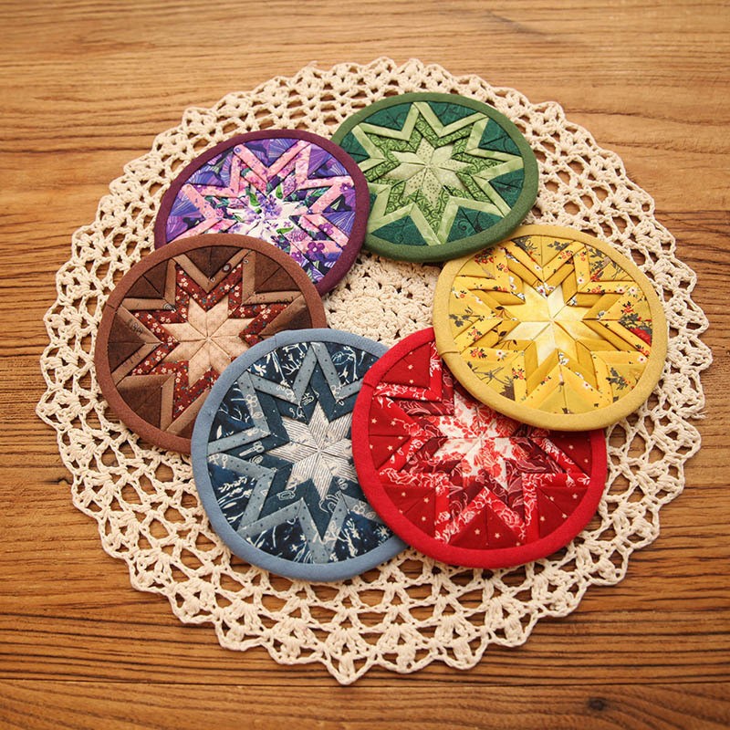 Primer paño teñido estera de té hecho a mano DIY patchwork corredor de mesa bordado Lu bordado estera de la placa de té Zen camino de mesa té arte de la vendimia toalla de té