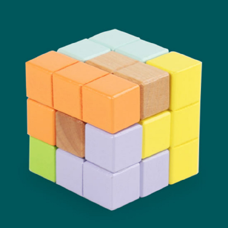 Weiweihu Cubo de Rubik ruso de madera para niños Entrenamiento de pensamiento Cubo Soma tridimensional Conjunto de bloques de construcción de juguetes educativos