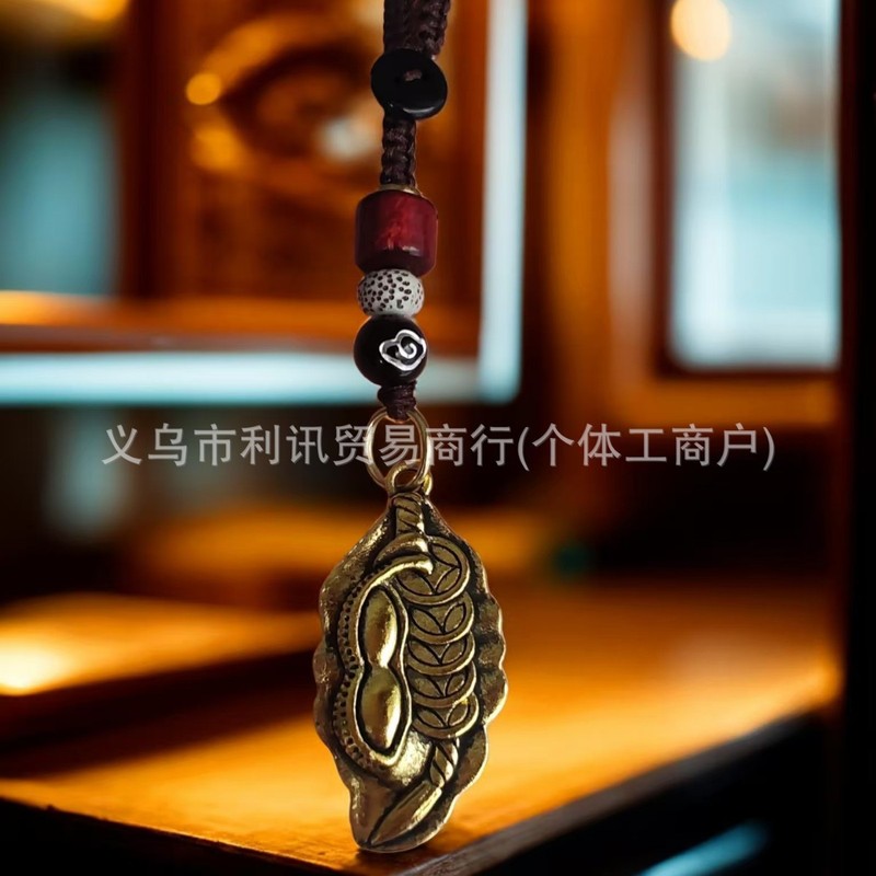 新款吞金兽天官赐福转转男女汽车钥匙扣挂件国潮银色新中式挂件|undefined