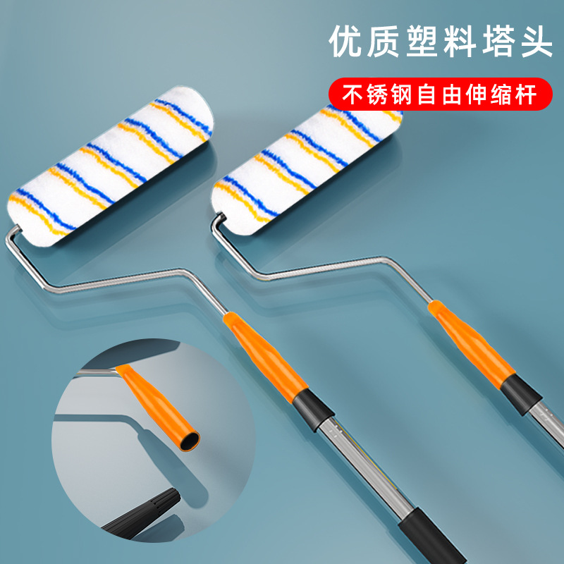 Varilla de extensión de varilla de tambor Herramienta de pared de cepillo Varilla de extensión de acero inoxidable extraíble Varilla telescópica Varilla de tambor de pintura de látex al por mayor