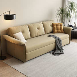 轻奢多功能磨砂布沙发床 双人可折叠储物沙发床两用伸缩变形床