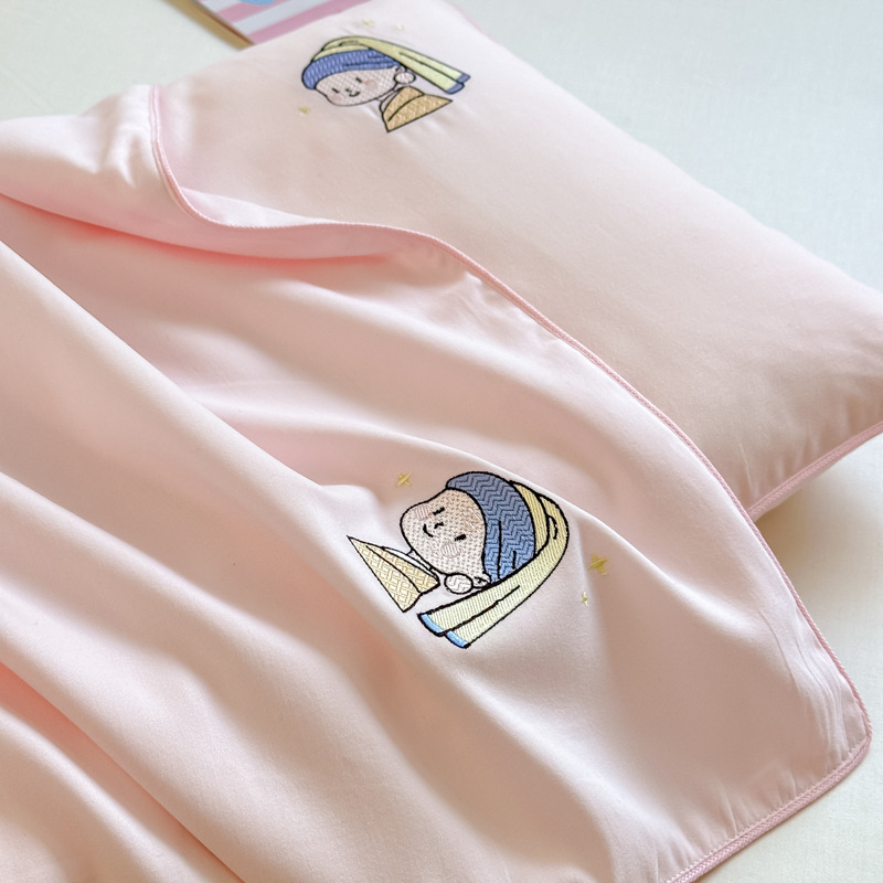 ハイエンドクラス A 100 カウント純綿枕カバー刺繍綿枕カバーシングルかわいいベビーシングル小さな枕カバー|undefined