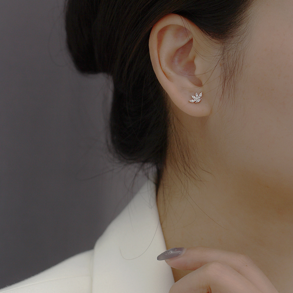 Earrings, Ear Studs Classification 1 Pair Quantity 1 Pair Silver Geometric Zircon Electroplating 18K Real Gold Plated Platinum Plated Earrings Ear Studs