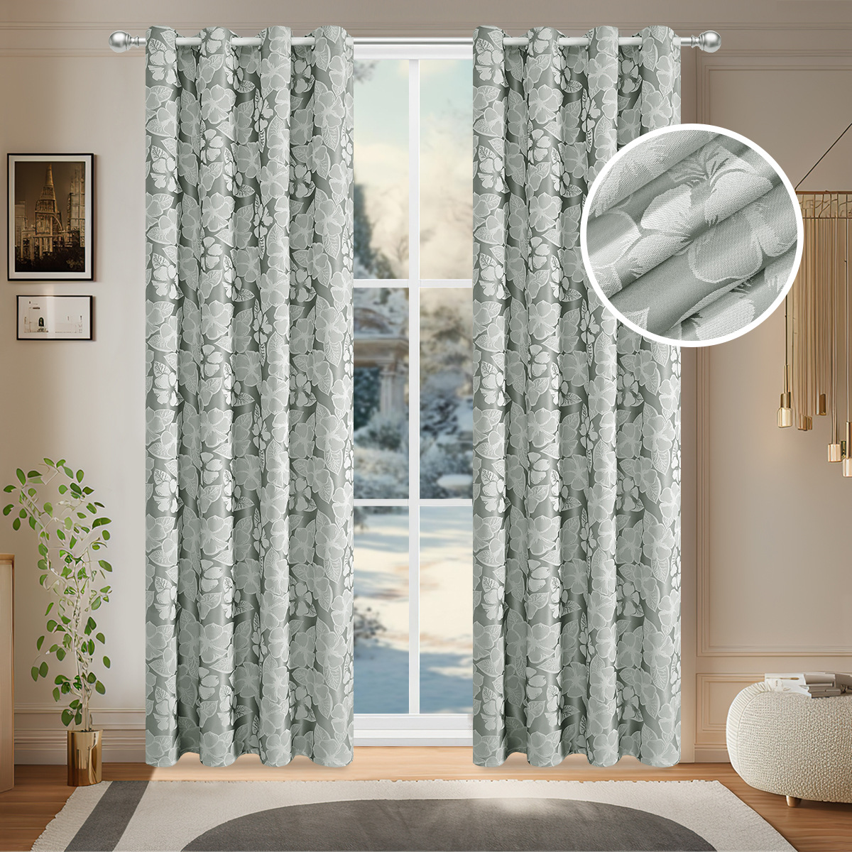 Amazon transfronteriza nueva flor catiónica sueños cortinas sombreantes cortinas de comercio exterior ruso cortinas terminadas