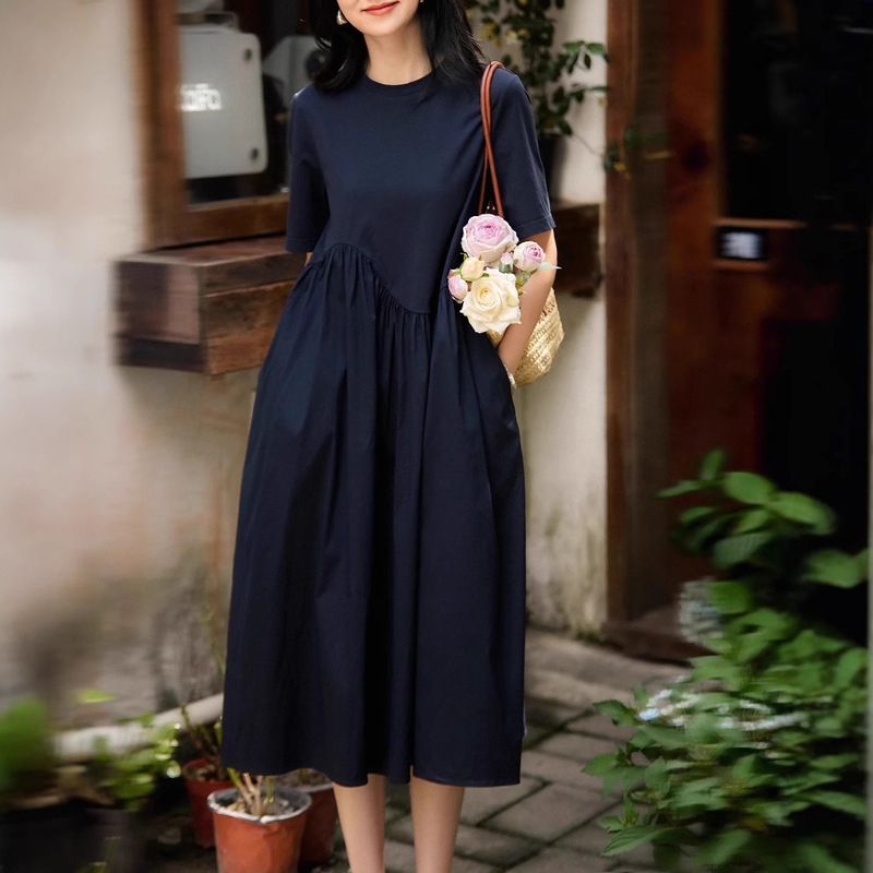 Beautiful Choice Casual Temperament Structured Gathered Design Women's Summer Short Sleeve Dress/Mid-Length Dress