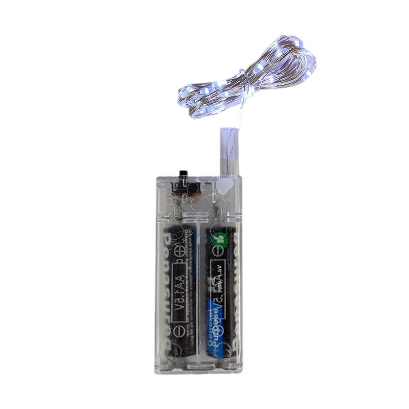 Caja de batería de 2 secciones Luz de cadena de cobre de alto brillo Bola de onda Caja de batería decorativa Festival de luces intermitentes Caja de regalo Fabricante de luces decorativas