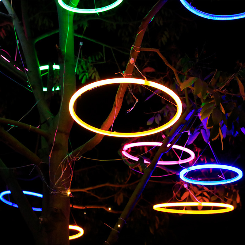 LED许愿环挂树灯城市街道树木节日亮化圆圈灯发光圆环户外防水灯