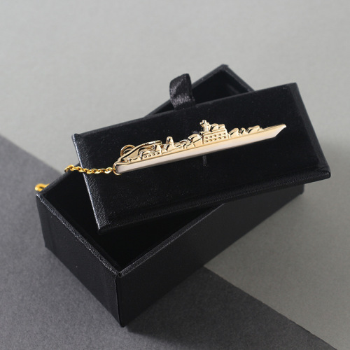 New gold-plated Zeus shield military-style copper tie clip, hot-selling in foreign trade, casual design tie clip wholesale