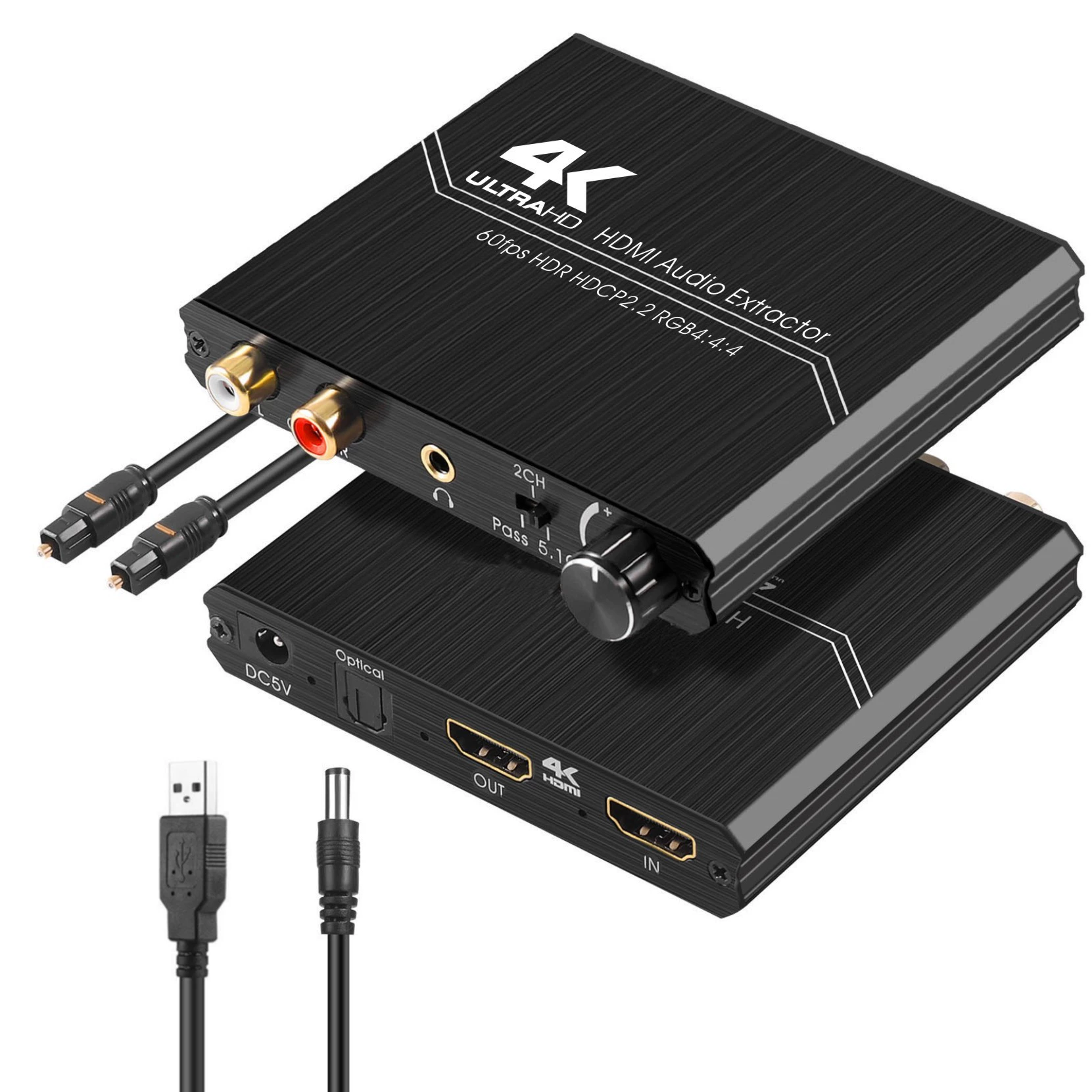 HDMI аудио разделитель аудио преобразователь аудио декодер регулировка громкости вывод 4K@60Гц