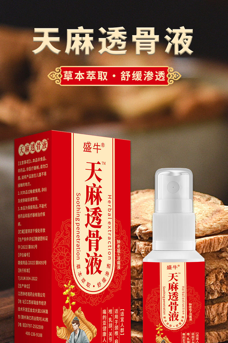 Miao Fang Tou Gu Ye Cooling Spray 60ml External Herbal Body Spray for Neck Shoulder Waist and Legs specifications