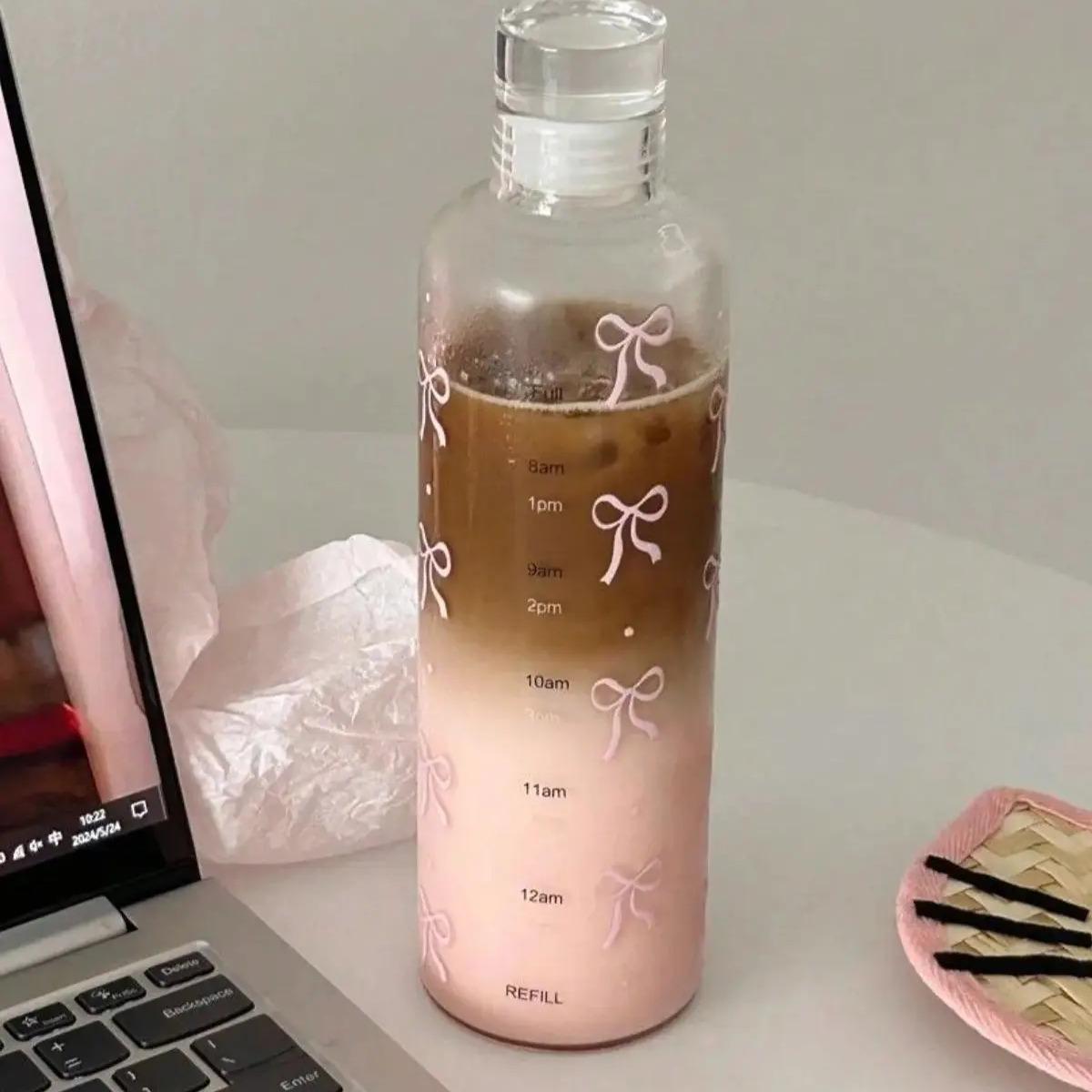 亚马逊temu爆款带蝴蝶图案和测量刻度高级轻奢感水杯100g.23*6*6