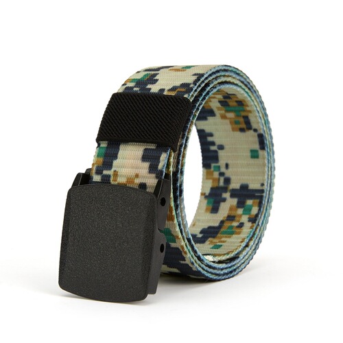 Camouflage canvas belt men's plastic buckle outdoor sports tactical nylon belt thickened military training overalls belt