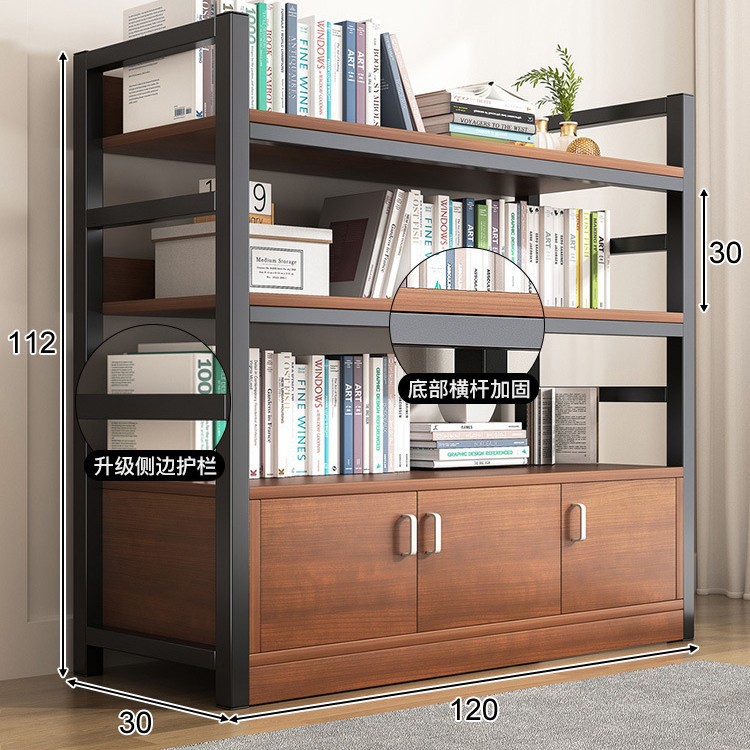 [굵게 두껍게 업그레이드 된 하단 크로스바] 깊은 호두 + 블랙 프레임 3 층 120cm