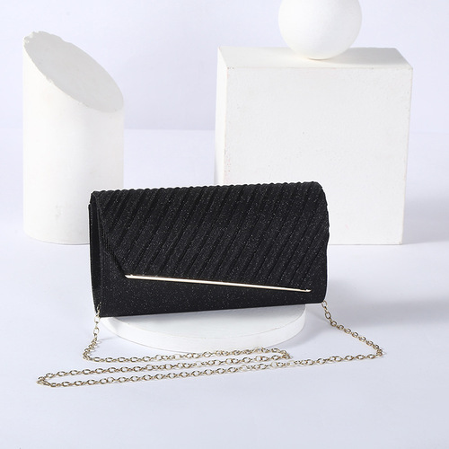 Cross-border lady's temperament cross-body bag, banquet fine glitter twill handheld bag, European and American bar handbag wholesale