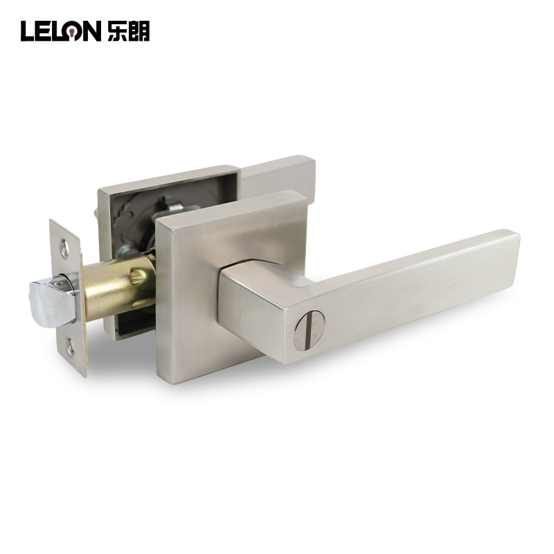 Acero inoxidable transfronterizo de tres barras cerradura de puerta de baño cerradura de puerta interior de madera ajustable cerradura de manija cerradura de puerta de paso contra incendios