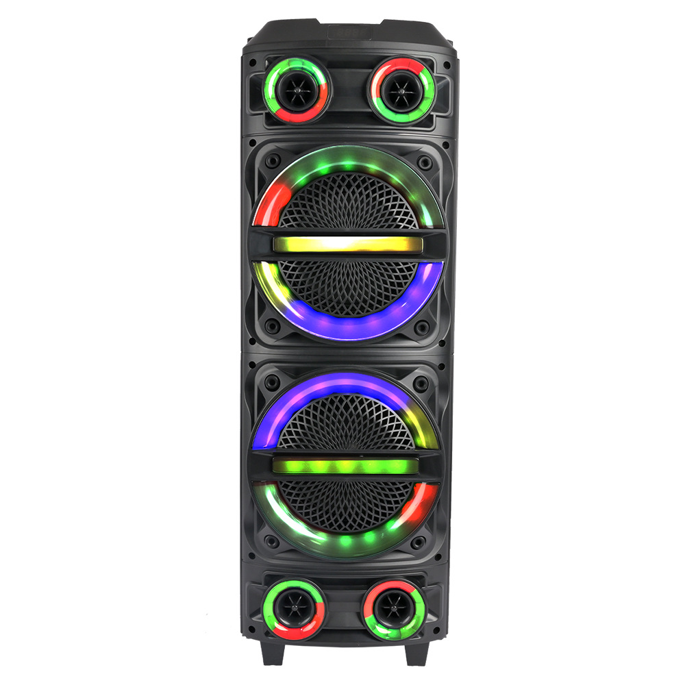 ZQS8231 Stereo Suur stereo Bluetooth Puidust kõlar Välispeol Kahe juhtmevaba mikrofoniga K Song_voghion.com