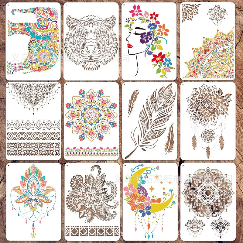 Амазонка трансграничный Ретро узор полая серия ручной счет картина Шаблон Печать Граффити Домашнее Животное Спрей картина